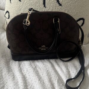 Coach Signature Brown and Black Crossbody Bag